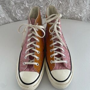 Converse Pink and Orange High-Top Sneakers